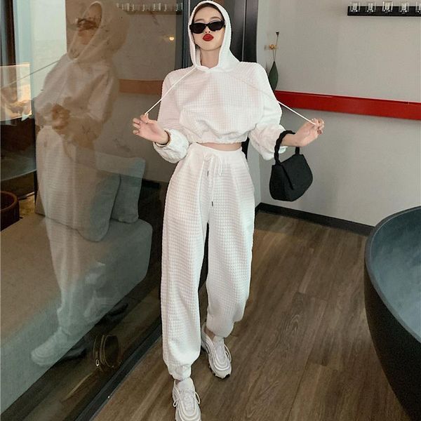 new woman winter 2021 female sports suit student sweater with short hood + high-beam pants 2 piece defines women's oun8, White
new woman winter 2021 female sports suit student sweater with short hood + high-beam pants 2 piece defines women's oun8, White