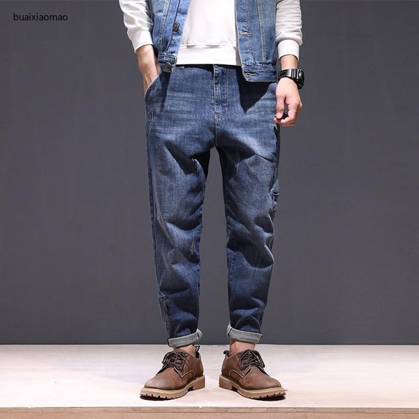 men's jeans high street fashion men jogger black color size 28-42 loose fit cargo pants harem trousers hip hop, Blue
men's jeans high street fashion men jogger black color size 28-42 loose fit cargo pants harem trousers hip hop, Blue