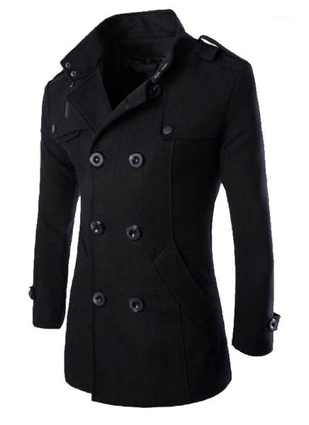 men's wool & blends wholesale- mlg mens classic double breasted mid long trench pea coat1, Black
men's wool & blends wholesale- mlg mens classic double breasted mid long trench pea coat1, Black