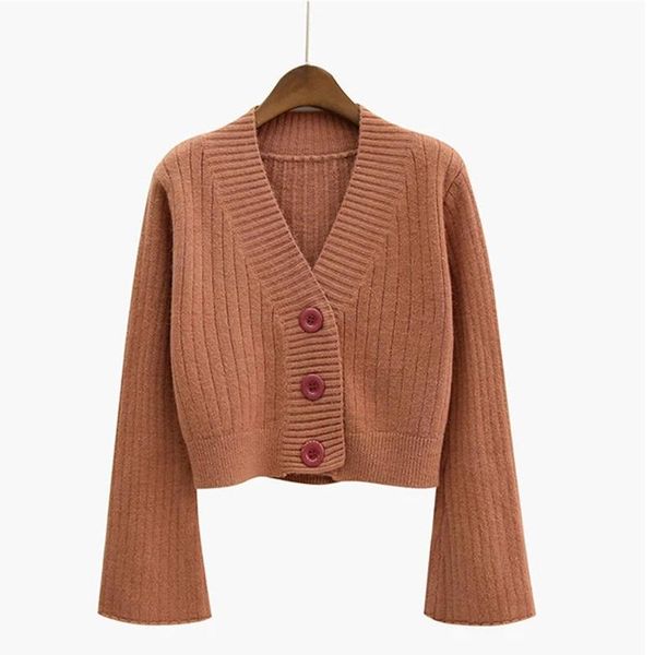 women's knits & tees fashion cardigan autumn long flare sleeve short sweater women ribbed knitted cotton black white ladies soft outwe
women's knits & tees fashion cardigan autumn long flare sleeve short sweater women ribbed knitted cotton black white ladies soft outwe