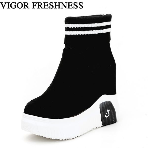 vigor freshness woman shoes ankle sock boots women super high heels short elastics boots autumn shoes platform sneakers wy187 t200425, Black
vigor freshness woman shoes ankle sock boots women super high heels short elastics boots autumn shoes platform sneakers wy187 t200425, Black