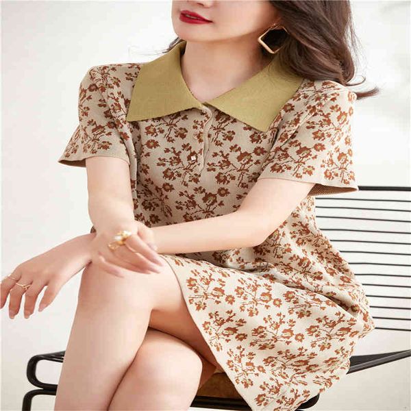 one-piece korean and french short-sleeved lapel knit elegant dress beautiful casual retro outing summer chic ladies dress, Black;gray
one-piece korean and french short-sleeved lapel knit elegant dress beautiful casual retro outing summer chic ladies dress, Black;gray