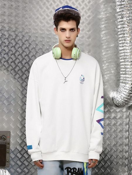 men letter & cartoon graphic pullover e6jw#, Black
men letter & cartoon graphic pullover e6jw#, Black