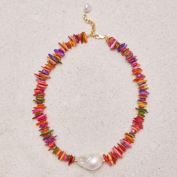 chokers baroque freshwater pearl pendant necklace bohemian colorful stone piece beaded choker set gift for women e girl, Golden;silver
chokers baroque freshwater pearl pendant necklace bohemian colorful stone piece beaded choker set gift for women e girl, Golden;silver