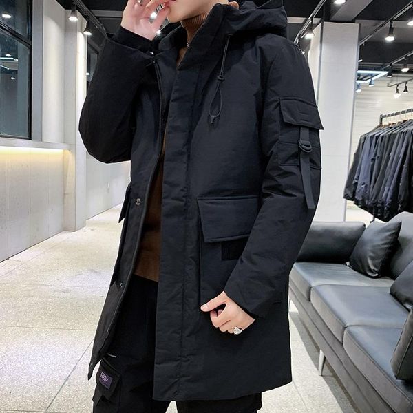 2021 winter men's down jacket hooded fashion long down coat men windproof thick warm brand men clothing long parka, Black
2021 winter men's down jacket hooded fashion long down coat men windproof thick warm brand men clothing long parka, Black