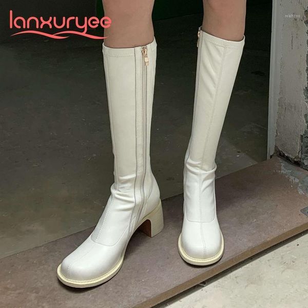 lanxuryee simple style solid genuine leather round toe high heel winter shoes beauty lady dating streetwear knee-high boots l101, Black
lanxuryee simple style solid genuine leather round toe high heel winter shoes beauty lady dating streetwear knee-high boots l101, Black