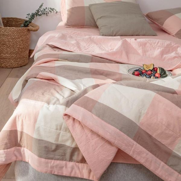 comforters & sets summer washed cotton air-conditioning quilt soft breathable blanket thin stripe plaid comforter bed cover twin king queen
comforters & sets summer washed cotton air-conditioning quilt soft breathable blanket thin stripe plaid comforter bed cover twin king queen