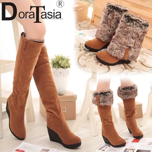 doratasia 34-43 winter 3 styles fur boots ladies high heels platform knee high snow boots women 2019 warm fur wedge shoes woman t200425, Black
doratasia 34-43 winter 3 styles fur boots ladies high heels platform knee high snow boots women 2019 warm fur wedge shoes woman t200425, Black