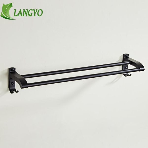 черный цвет настенное пространство алюминиевые двойные полотенца бары кухня ванная комната полотенце вешалка ванная комната аксессуары для в