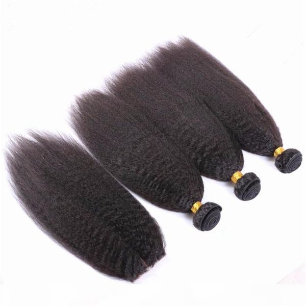 kinky straight 4x4 lace front closure with 3bundles 4pcs lot brazilian coarse yaki virgin human hair weaves double weft with closure, Black;brown
kinky straight 4x4 lace front closure with 3bundles 4pcs lot brazilian coarse yaki virgin human hair weaves double weft with closure, Black;brown