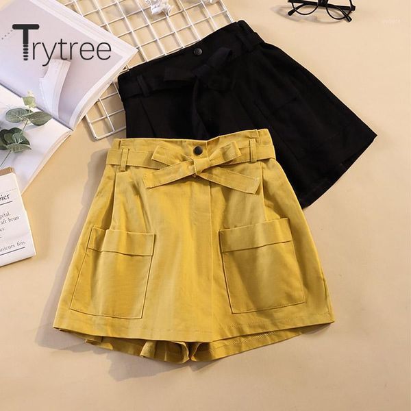 trytree 2021 summer women casual shorts solid wide leg pockets belt button fashion elegant 2 color office lady shorts1, White;black
trytree 2021 summer women casual shorts solid wide leg pockets belt button fashion elegant 2 color office lady shorts1, White;black