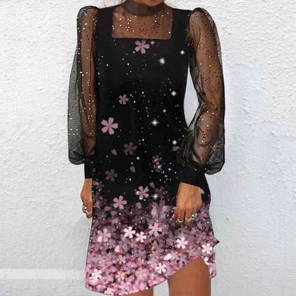 women sheer long sleeve loose dress spring see-through gauze mesh party dress elegant turtleneck office lady mini, Black;gray
women sheer long sleeve loose dress spring see-through gauze mesh party dress elegant turtleneck office lady mini, Black;gray