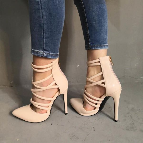 shoes for women 2021 nude leather high heels sandalias strap rope designer pumps female party wedding sandals summer size 12 13, Black
shoes for women 2021 nude leather high heels sandalias strap rope designer pumps female party wedding sandals summer size 12 13, Black