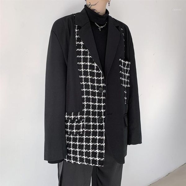 korean streetwear hip-hop suit male black stitching houndstooth pocket plaid retro jacket warm overcoat fashion outwear 1, White;black
korean streetwear hip-hop suit male black stitching houndstooth pocket plaid retro jacket warm overcoat fashion outwear 1, White;black