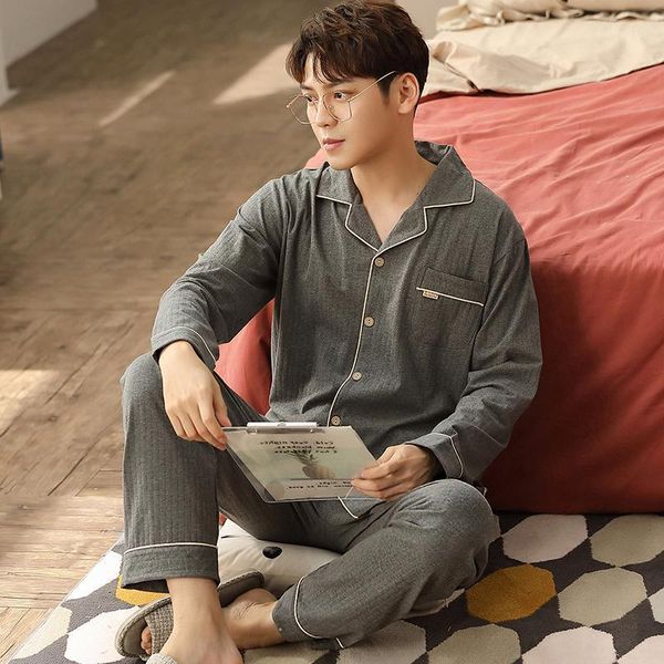 new korean boys' pajamas pure cotton long sleeve spring autumn lapel pure cotton spring autumn youth men's home wear set long1, Black;brown
new korean boys' pajamas pure cotton long sleeve spring autumn lapel pure cotton spring autumn youth men's home wear set long1, Black;brown