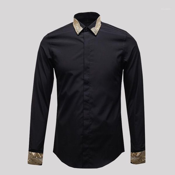 2020 plus size men autumn spring gold thread embroidery solid business shirt plus size long sleeve casual slim fit shirt white1, White;black
2020 plus size men autumn spring gold thread embroidery solid business shirt plus size long sleeve casual slim fit shirt white1, White;black