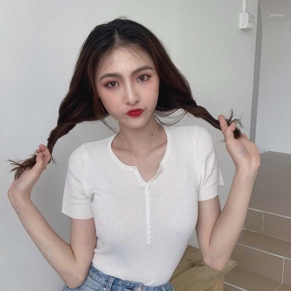summer fashion girls thin sweater with buttons short sleeves short knit for women1, White;black
summer fashion girls thin sweater with buttons short sleeves short knit for women1, White;black