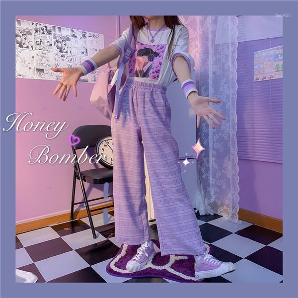 2020 new autumn purple plaid trousers kawaii loose casual pants fashion girl lolita girl harajuku mori college style women1, Black;white
2020 new autumn purple plaid trousers kawaii loose casual pants fashion girl lolita girl harajuku mori college style women1, Black;white