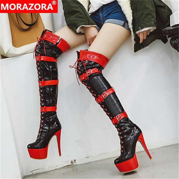 morazora 2020 thigh high boots women thin high heels platform boots mixed colors party prom night club shoes woman y200723, Black
morazora 2020 thigh high boots women thin high heels platform boots mixed colors party prom night club shoes woman y200723, Black