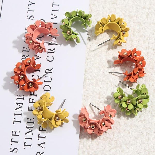 Korean Style Retro C Shape Drop Earring with Flowers Hyperbole Big Multicolor Stud Earrings for Women Girl Wedding Party Gift, Silver
Korean Style Retro C Shape Drop Earring with Flowers Hyperbole Big Multicolor Stud Earrings for Women Girl Wedding Party Gift, Silver
