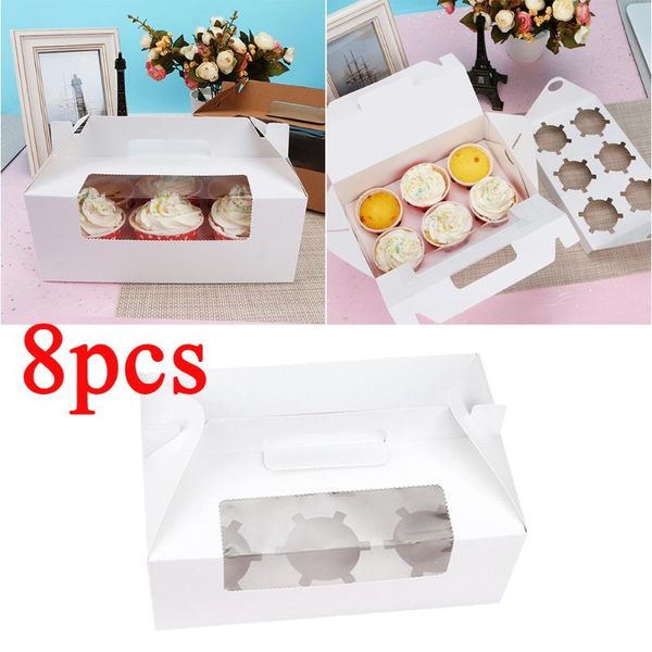 8pcs 6 cavity cupcake box container dessert treat holder cup cake boxes and packaging boxes portable paper containers bakery
8pcs 6 cavity cupcake box container dessert treat holder cup cake boxes and packaging boxes portable paper containers bakery