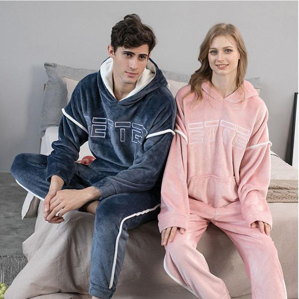 2021 new hooded flannel men's pajama pants 2 pieces/set winter thick warm sleepwear for couples casual loose home costumes set, Black;brown
2021 new hooded flannel men's pajama pants 2 pieces/set winter thick warm sleepwear for couples casual loose home costumes set, Black;brown