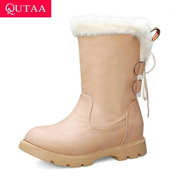 boots qutaa 2021 winter round toe lace up snow pu leather warm fur mid calf square heel casual women shoes big size 34-431, Black
boots qutaa 2021 winter round toe lace up snow pu leather warm fur mid calf square heel casual women shoes big size 34-431, Black