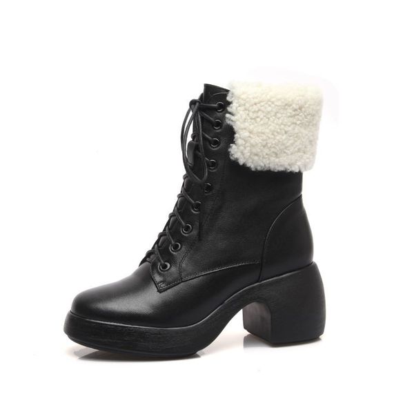 russian winter female ankle upper natural leather lining boots wool women's shoes hdlq, Black
russian winter female ankle upper natural leather lining boots wool women's shoes hdlq, Black