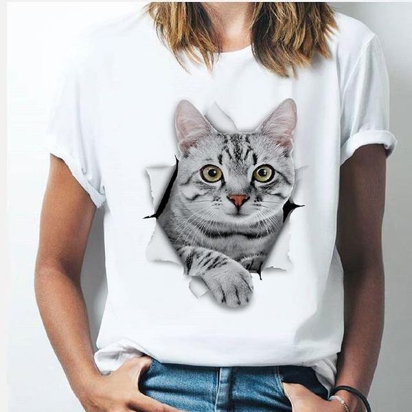 multiple cat women's t shirt harajuku funny cute cat head hole printed short sleeve casual cartoon korean style tees female, White
multiple cat women's t shirt harajuku funny cute cat head hole printed short sleeve casual cartoon korean style tees female, White