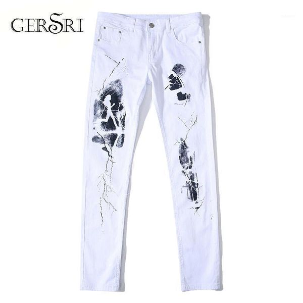 gersri new men jeans classic fashion designer denim skinny jeans pattern men's casual white trousers1, Blue
gersri new men jeans classic fashion designer denim skinny jeans pattern men's casual white trousers1, Blue
