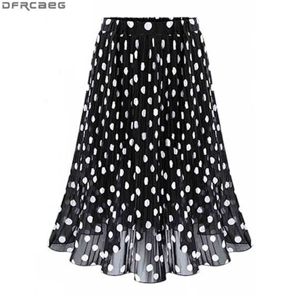 vintage black white polka dot skirt for women summer elastic waist jupe tulle femme big size faldas midi chiffon ladies skirts y200326
vintage black white polka dot skirt for women summer elastic waist jupe tulle femme big size faldas midi chiffon ladies skirts y200326