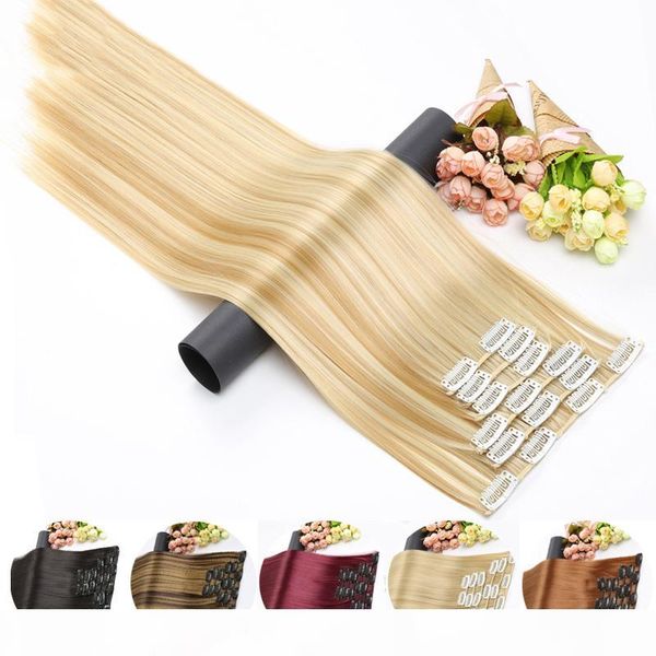 synthetic clips in hair extension long straight hair fake false hairpiece clip in hair extension wave, Black;brown
synthetic clips in hair extension long straight hair fake false hairpiece clip in hair extension wave, Black;brown