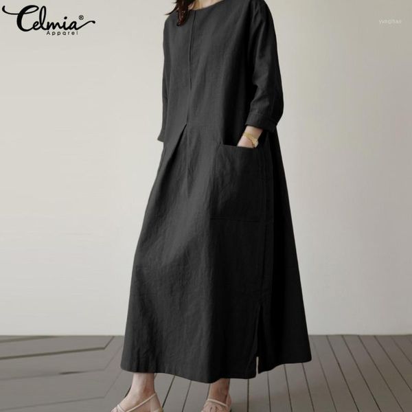 s-5xl fashion shirt dress for women celmia autumn long sleeve vintage cotton linen long maxi dress pockets casual loose vestidos1, Black;gray
s-5xl fashion shirt dress for women celmia autumn long sleeve vintage cotton linen long maxi dress pockets casual loose vestidos1, Black;gray
