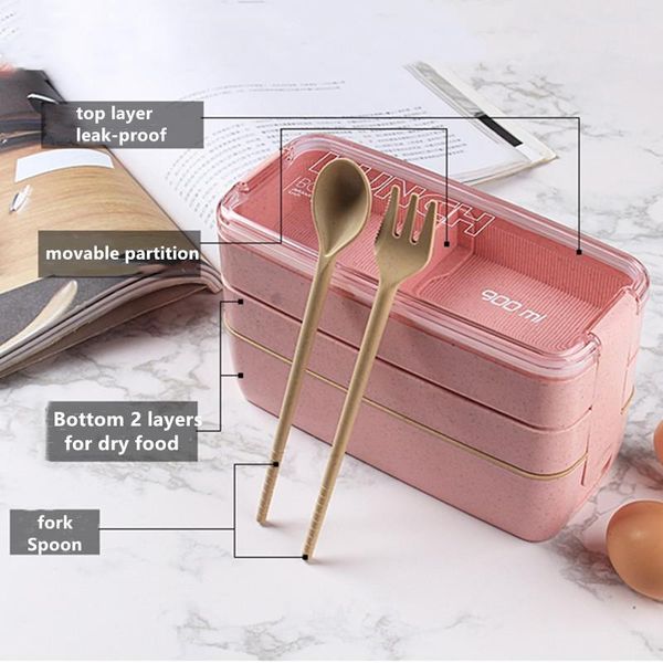 2020 900ml healthy material lunch box 3 layer wheat straw bento boxes microwave dinnerware food storage container lunchbox
2020 900ml healthy material lunch box 3 layer wheat straw bento boxes microwave dinnerware food storage container lunchbox