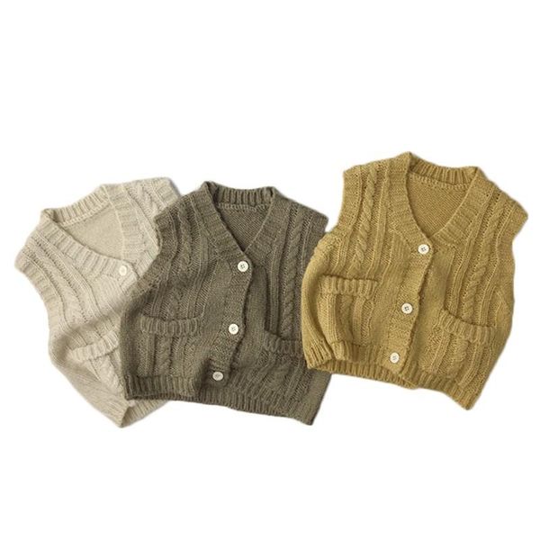 pullover kids knitted sleeveless v-neck sweater cardigan pockets baby boys girls knit vest solid color children waistcoat, Blue
pullover kids knitted sleeveless v-neck sweater cardigan pockets baby boys girls knit vest solid color children waistcoat, Blue