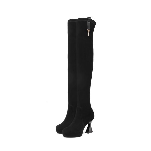 on 2021 the knee superior suede sheep classic women's long woman heels boots ts6s, Black
on 2021 the knee superior suede sheep classic women's long woman heels boots ts6s, Black