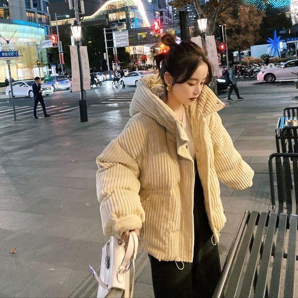 cotton corduroy coat women 2021 winter thicken warm hip-hop short hooded jacket female warm outwear women parkas 48, Black
cotton corduroy coat women 2021 winter thicken warm hip-hop short hooded jacket female warm outwear women parkas 48, Black