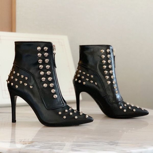 luxury studded ankle boots women black genuine leather short boots pointy toe thin high heels winter shoes woman
luxury studded ankle boots women black genuine leather short boots pointy toe thin high heels winter shoes woman