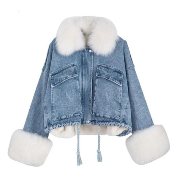 newdiscvr european and american denim jacket 2020 new detachable loose large fur collar plus velvet denim jacket, Black;brown
newdiscvr european and american denim jacket 2020 new detachable loose large fur collar plus velvet denim jacket, Black;brown