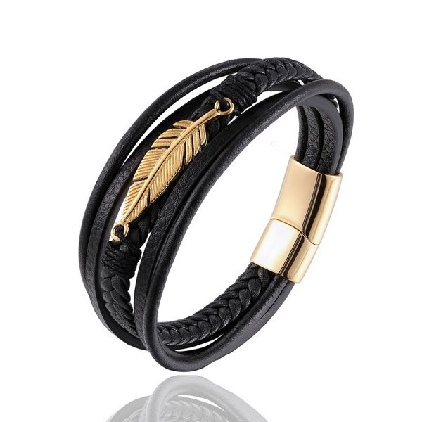 new men's wing stainless steel magnet maple leather bracelet jewelry bracelet dhs31, Silver
new men's wing stainless steel magnet maple leather bracelet jewelry bracelet dhs31, Silver