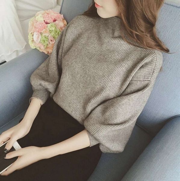 autumn women's loose knit new korean base coat sweater short bubble sleeve top, White
autumn women's loose knit new korean base coat sweater short bubble sleeve top, White