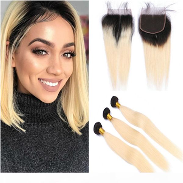 brazilian virgin human hair #1b 613 blonde ombre weave bundles dark rooted with ombre blonde front lace closure piece 4x4, Black
brazilian virgin human hair #1b 613 blonde ombre weave bundles dark rooted with ombre blonde front lace closure piece 4x4, Black