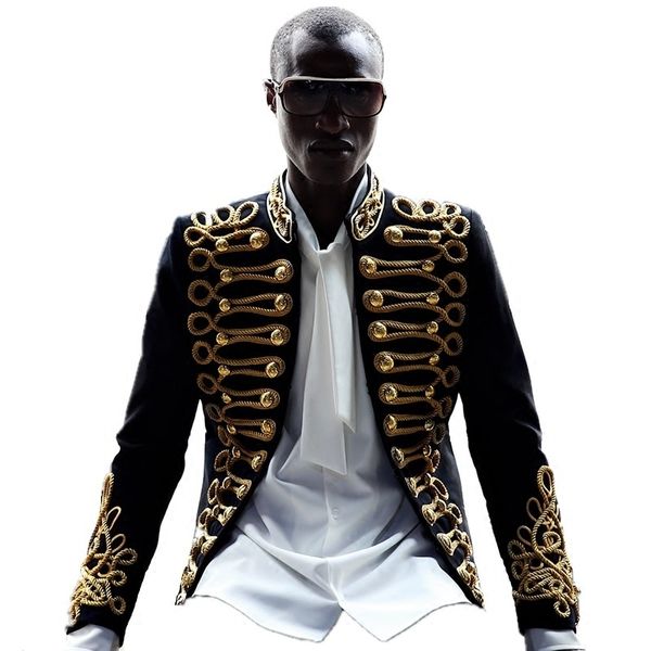 2020 embroidered men's gold jacket elegant black blazer club singer host european style and studio stage dress xtyr, White;black
2020 embroidered men's gold jacket elegant black blazer club singer host european style and studio stage dress xtyr, White;black