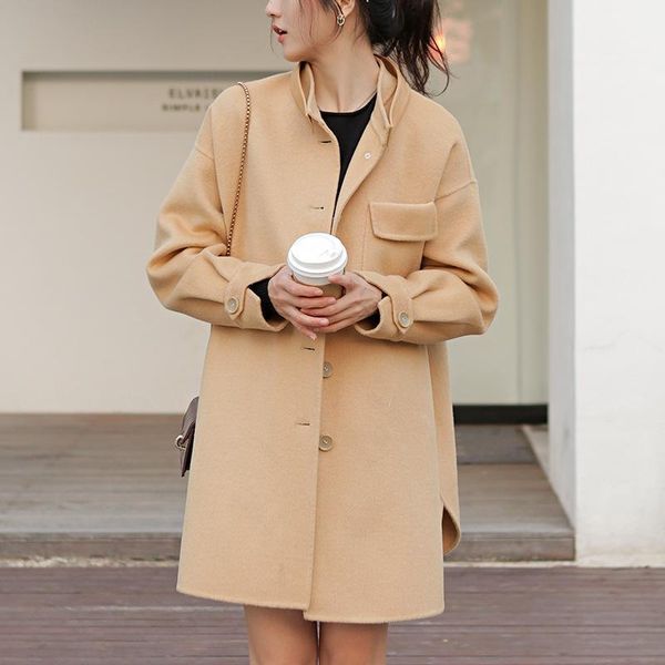 summer poetry wool shirt type double coat of long female qiu dong small fur collar design cloth coat1, Black
summer poetry wool shirt type double coat of long female qiu dong small fur collar design cloth coat1, Black