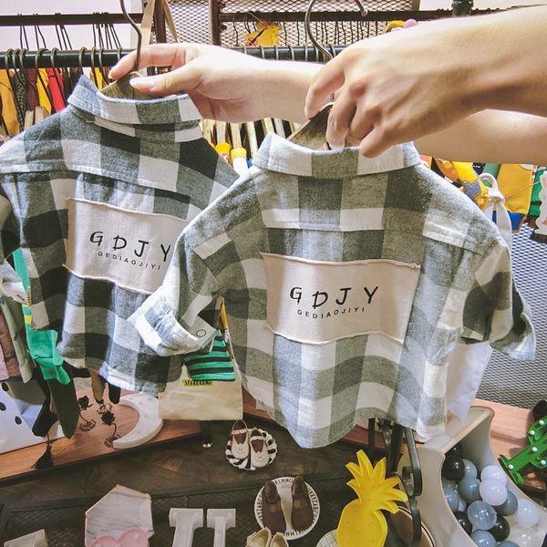 2019 new spring item girl aand boy casual plaid shirt two colors y200704, White;black
2019 new spring item girl aand boy casual plaid shirt two colors y200704, White;black