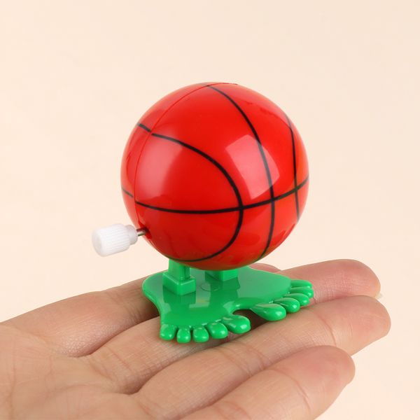 Creative Lovely Mini Jumping Basketball Shape Abs Plastic Wind Up Toys For Kids Daily Gifts 4.5*4 Cm