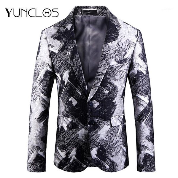 yunclos fashion printed men blazer slim fit party host suit jackets blazer jackets americana hombr1, White;black
yunclos fashion printed men blazer slim fit party host suit jackets blazer jackets americana hombr1, White;black