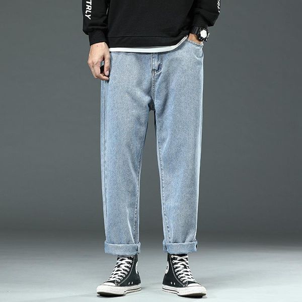 new large size men's loose casual straight-leg spring autumn breathable comfortable fashion trend trousers simple washed jeans, Blue
new large size men's loose casual straight-leg spring autumn breathable comfortable fashion trend trousers simple washed jeans, Blue