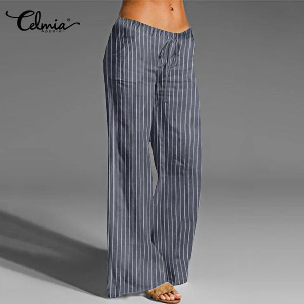 women's pants & capris plus size celmia women striped elastic waist vintage long trousers casual loose wide leg palazzo cotton pantalon, Black;white
women's pants & capris plus size celmia women striped elastic waist vintage long trousers casual loose wide leg palazzo cotton pantalon, Black;white