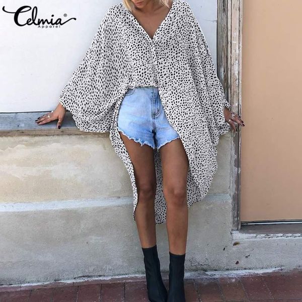 women's blouses & shirts autumn women leopard print loose blouse celmia v-neck bat sleeve party long fashion irregular hem blusas casua, White
women's blouses & shirts autumn women leopard print loose blouse celmia v-neck bat sleeve party long fashion irregular hem blusas casua, White